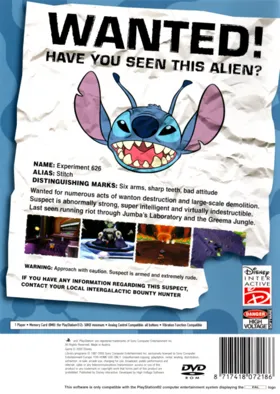Disney's Stitch - Experiment 626 box cover back